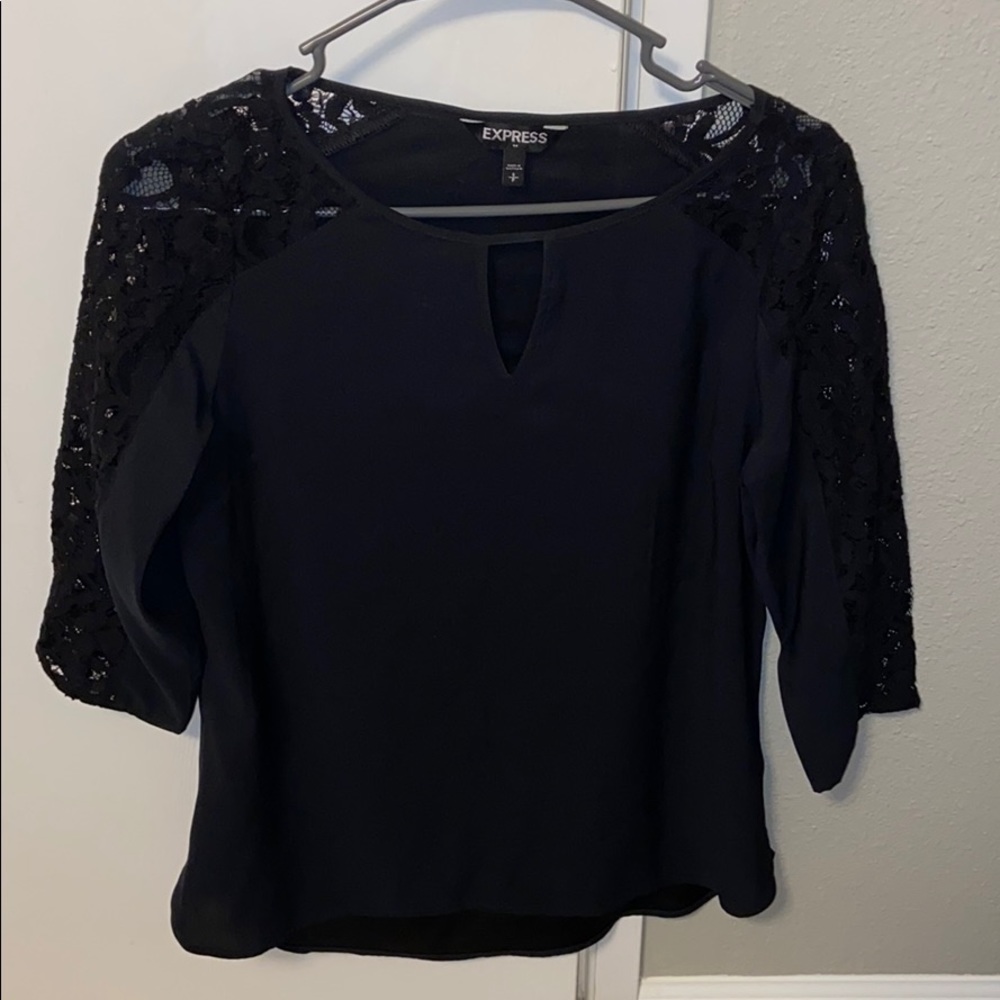 Express top: black lace